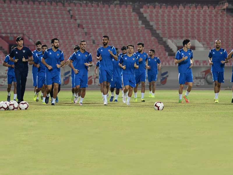جانب من تدريبات سابقة للمنتخب الكويتي لكرة القدم