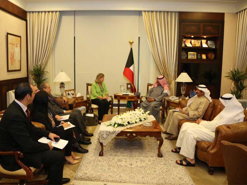 الجارالله خلال استقباله المسؤولة الأممية أمس