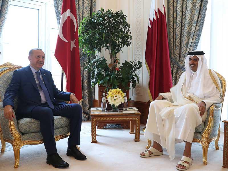  أمير قطر الشيخ تميم بن حمد آل ثاني مع الرئيس التركي رجب طيب إردوغان 