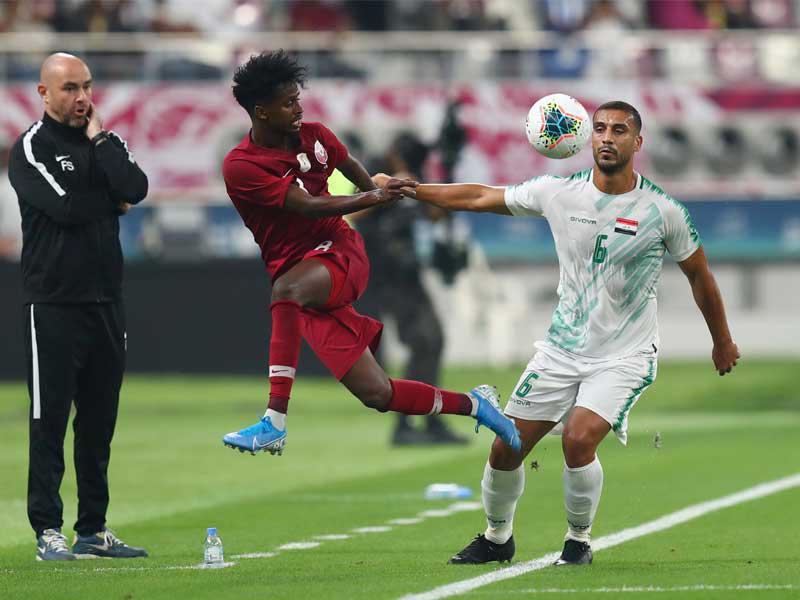 جانب من لقاء قطر والعراق (رويترز)