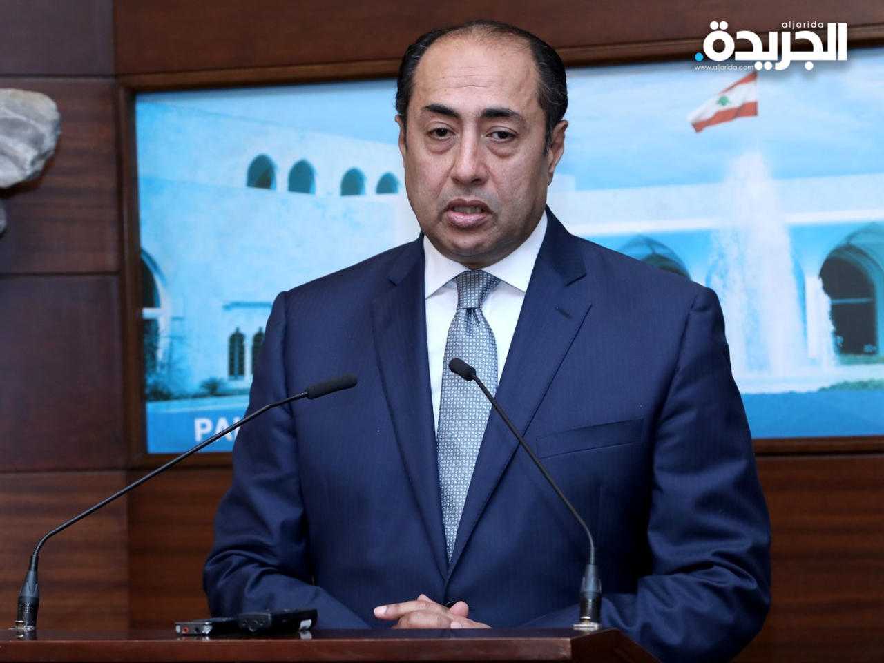  الامين العام المساعد للجامعة العربية بعد لقائه الرئيس اللبناني 