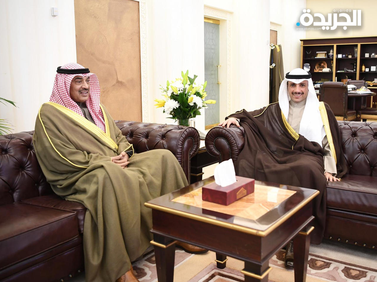 الغانم والخالد خلال اللقاء أمس