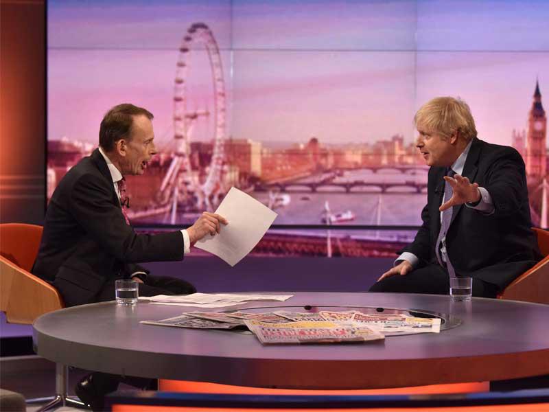 جونسون خلال مقابلة مع BBC أمس (أ ف ب)