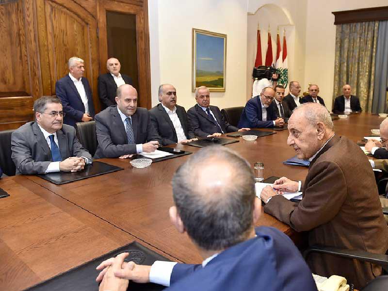 بري خلال لقاء «الأربعاء النيابي» أمس (الوكالة الوطنية) 