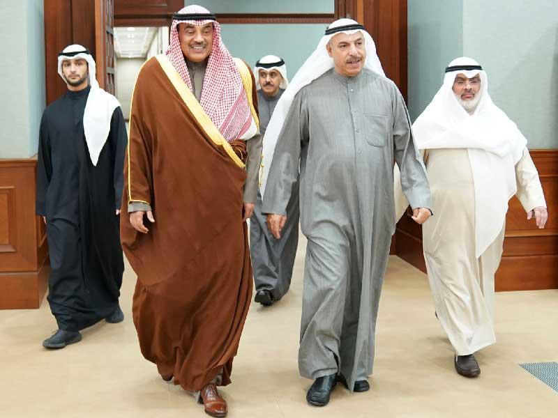 الخالد خلال زيارته لديوان المحاسبة أمس ويبدو الشايع والصرعاوي