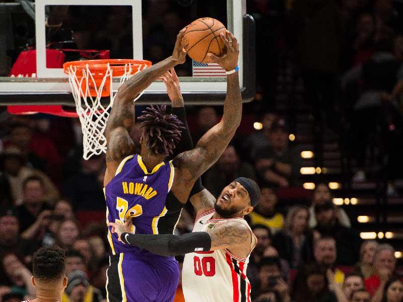 جانب من لقاء ليكرز وبورتلاند