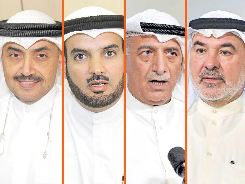 النائب صالح عاشور  - النائب شعيب المويزري  - النائب حمدان العازمي  - النائب محمد المطير 