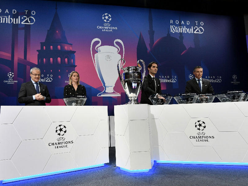 جانب من مراسم سحب قرعة دوري الأبطال