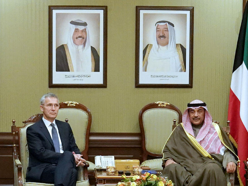 سمو الشيخ صباح خالد الحمد الصباح يستقبل أمين عام (ناتو) ينس ستولتنبيرغ