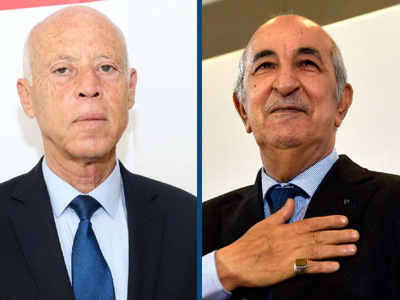 الرئيس الجزائري المنتخب عبدالمجيد تبون و الرئيس التونسي قيس سعيد