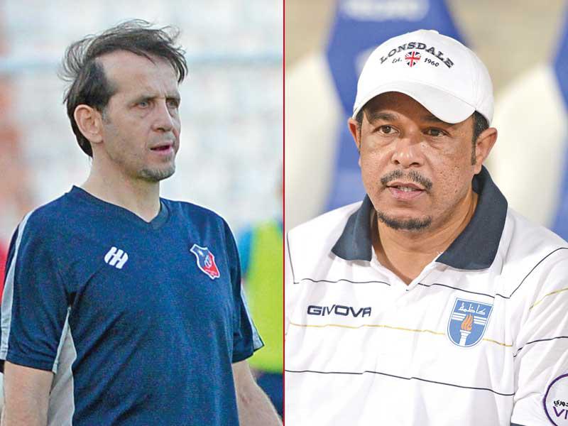 المدرب وليد نصار-المدير الفني الكرواتي بوزيدار سكك