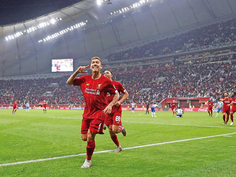 فيرمينو نجم ليفربول يحتفل بهدفه