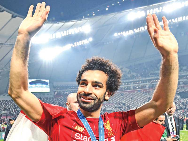 النجم المصري محمد صلاح لاعب الفريق الأول لكرة القدم بنادي ليفربول