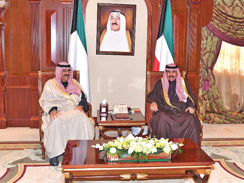 ولي العهد مستقبلاً مشعل الأحمد أمس