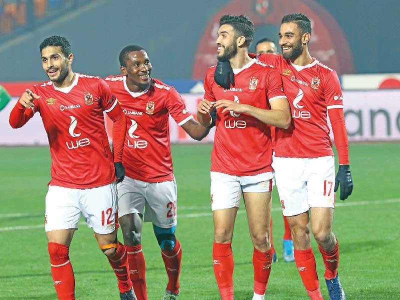 النادي الاهلي المصري في احد مباراياته السابقة