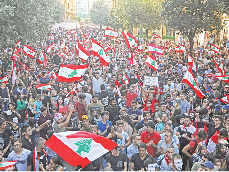 مسيرات الاحتجاج ضد الفساد في لبنان 