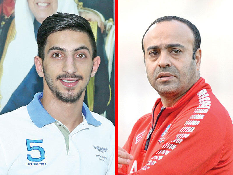 نائب رئيس جهاز الكرة في نادي الكويت عادل عقلة - اللاعب أحمد الزنكي