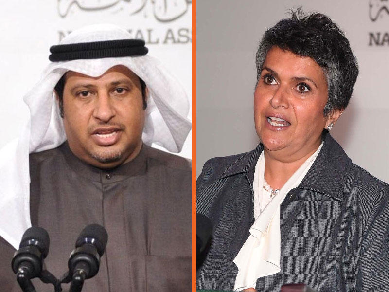 النائبة صفاء الهاشم  والنائب الحميدي السبيعي