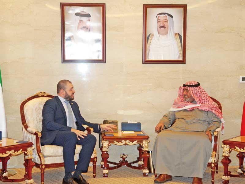 رئيس جهاز الامن الوطني الشيخ ثامر العلي مستقبلاً السفير تيودور أمس