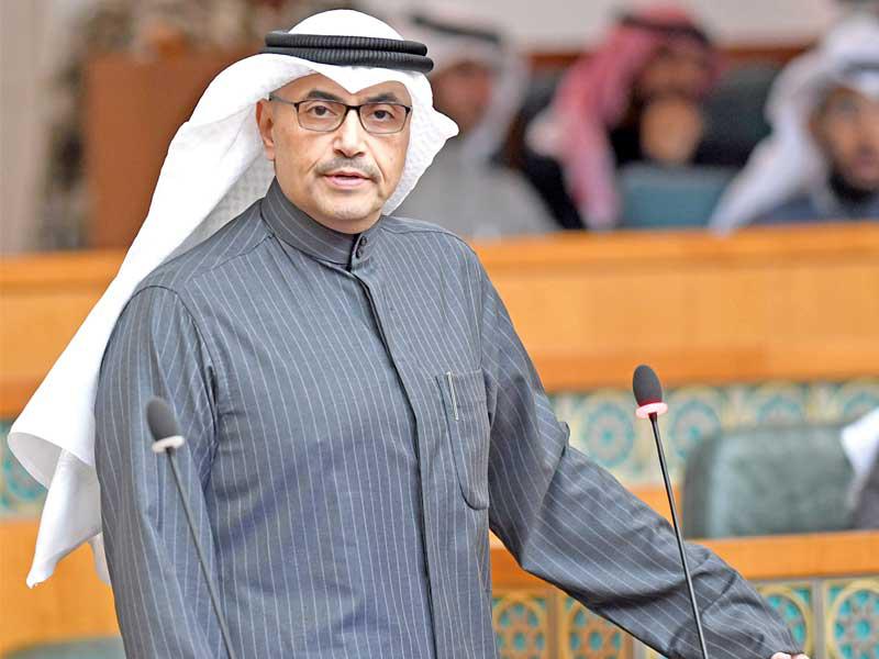 لنائب محمد المطير متحدثاً خلال جلسة مجلس الامة امس