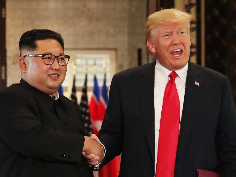 الزعيم الكوري الشمالي كيم جونج أون والرئيس الأميركي دونالد ترامب