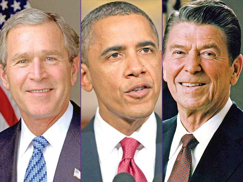 رونالد ريغان - باراك أوباما - جورج دبليو بوشn