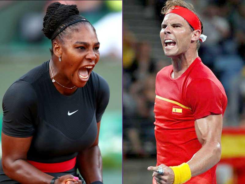 لاعبا كرة التنس الإسباني رافايل نادال-الأميركية سيرينا وليامس