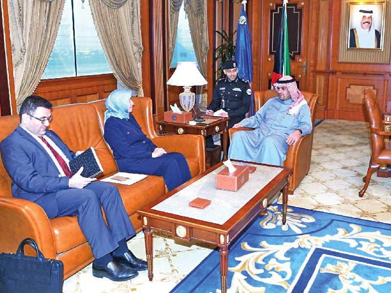  نائب رئيس مجلس الوزراء وزير الداخلية أنس الصالح مستقبلاً سفيرة تركيا