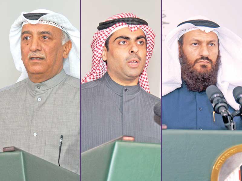 النائب محمد هايف-النائب رياض العدساني-النائب شعيب المويزري