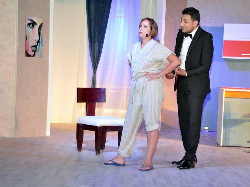 مشهد من مسرحية جوازة مرتاحة