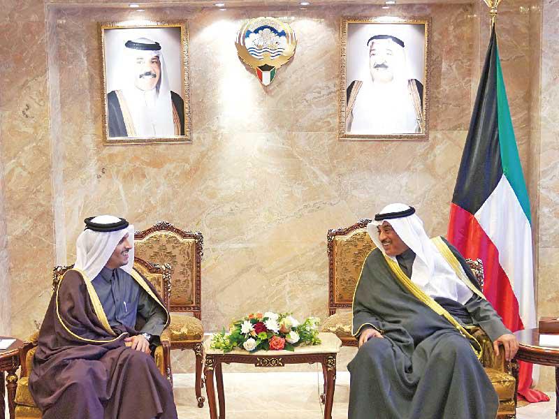 الخالد مستقبلاً وزير الخارجية القطري أمس