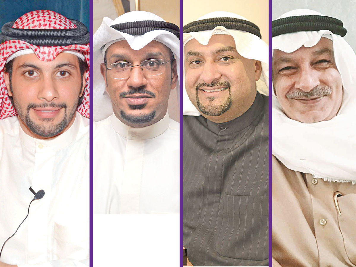 من يمين الصورة أحمد السلمان و نبيل الفيلكاوي و أحمد الشطي و ميثم بدر