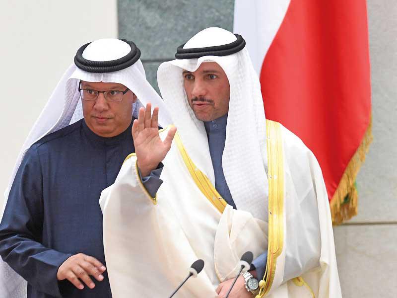 الغانم خلال دخوله القاعة