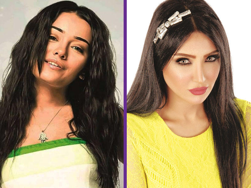 من يمين الصورة كل من الفنانة سامية الطرابلسي و رندا البحيري