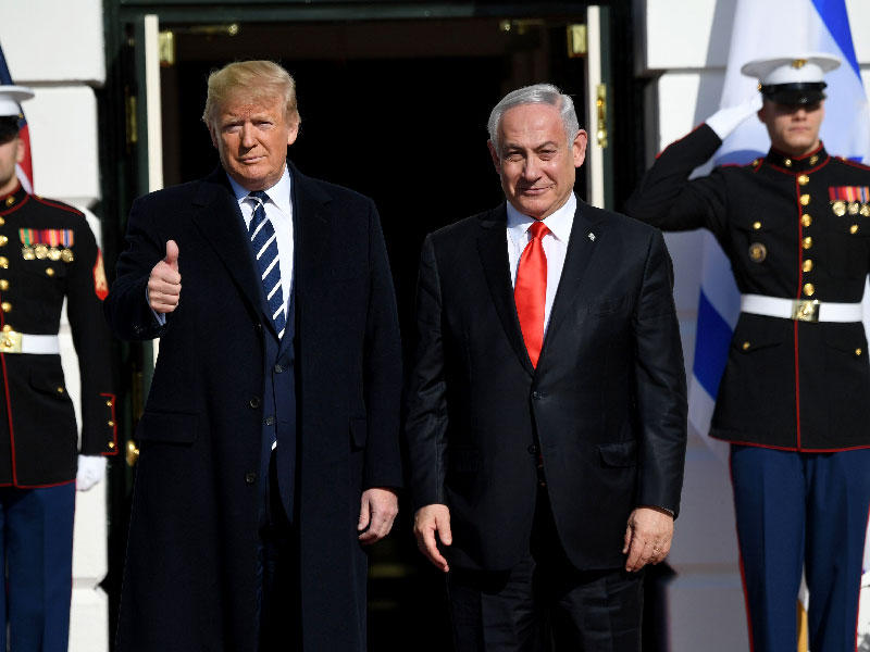 وصول رئيس الوزراء الإسرائيلي بنيامين نتنياهو واستقبال الرئيس الأميركي دونالد ترامب