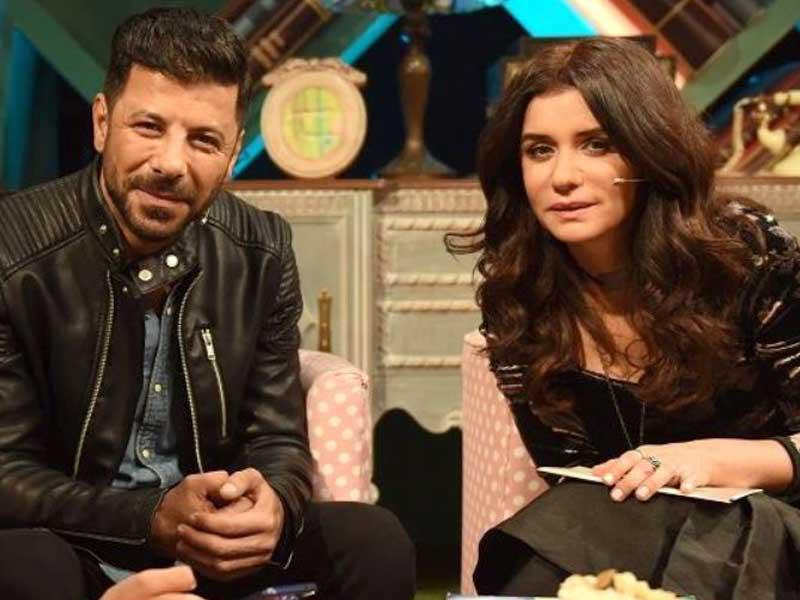 اياد نصار وغادة عادل في كواليس مسلسل ليالينا.