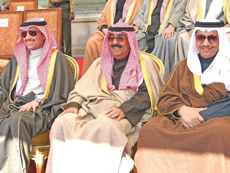 جابر المبارك ومشعل الأحمد ومرزوق الغانمn