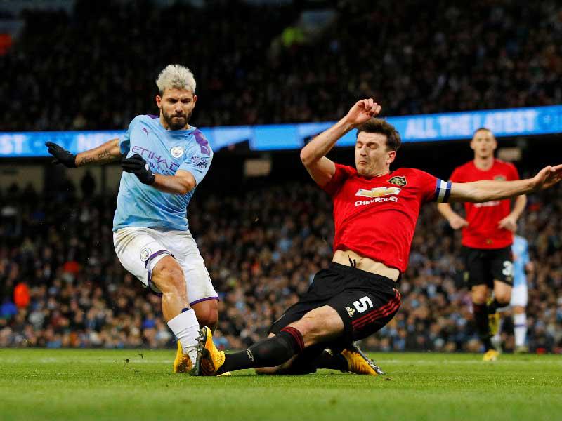 جانب من مباراة مانشستر سيتي ومانشستر يونايتد