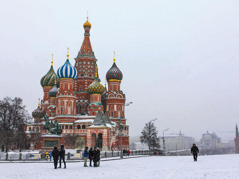 صورة لتساقط الثلوج في روسيا