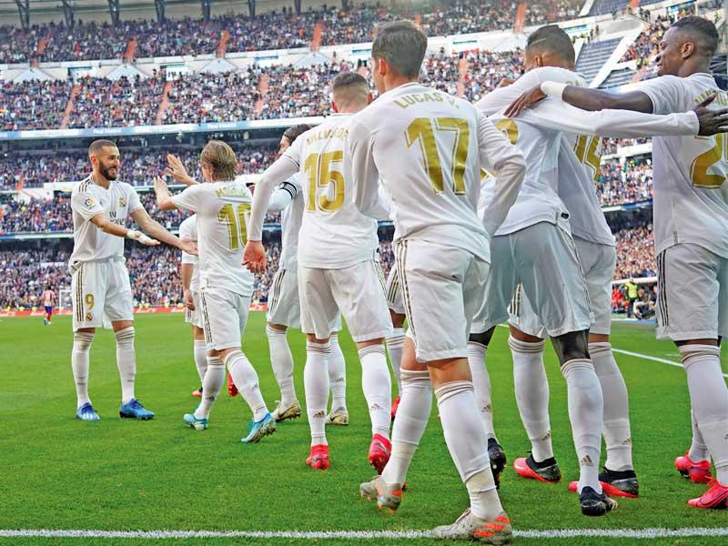 لاعبو ريال مدريد خلال مباراة سابقة