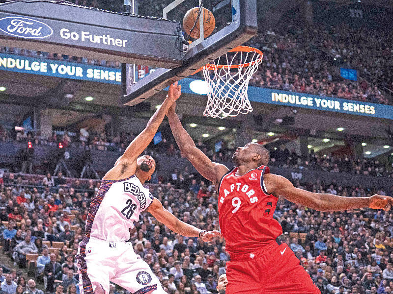 جانب من مباراة تورنتو رابتورز ونتس