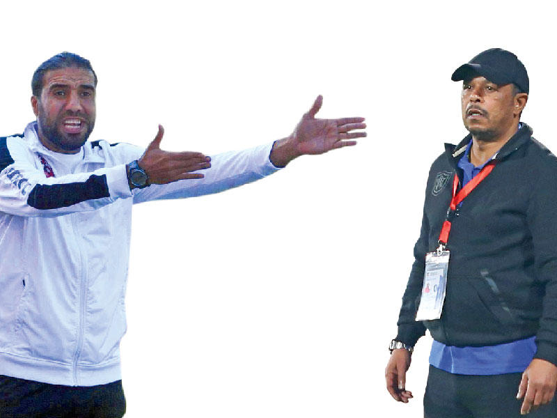 مدرب فريق الكويت لكرة القدم وليد نصار - عبدالوهاب ابو الهيل مدرب الأنصار