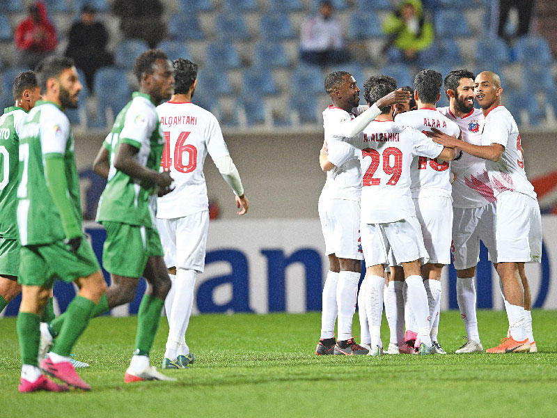 فرحة الابيض بالهدف الوحيد