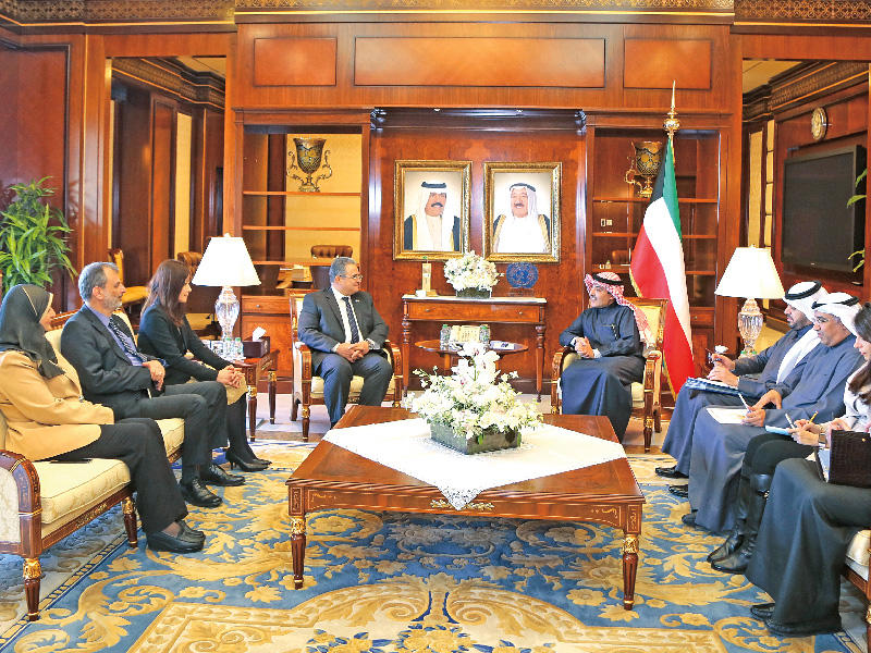 أحمد الناصر مستقبلاً رؤساء المكاتب التمثيلية للأمم المتحدة 