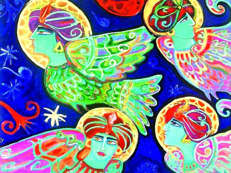 من أعمال الفنانة ثريا البقصمي 