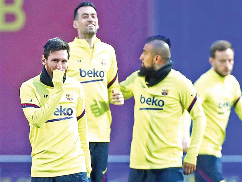 جانب من تدريبات برشلونة