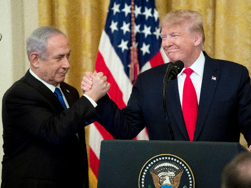 الرئيس الأميركي، دونالد ترامب و رئيس الحكومة الإسرائيلية، بنيامين نتنياهو