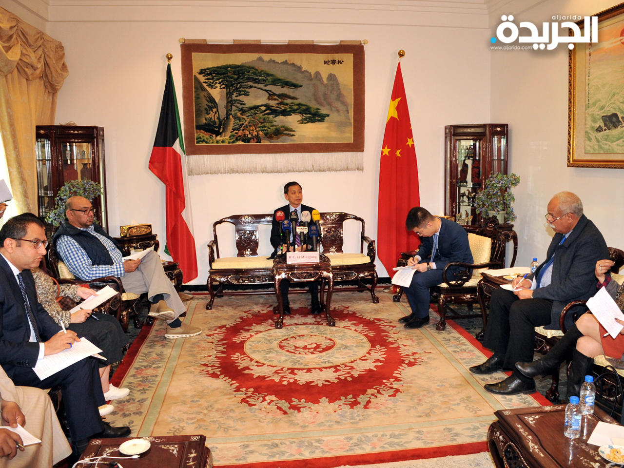  السفير الصيني خلال المؤتمر الصحافي اليوم