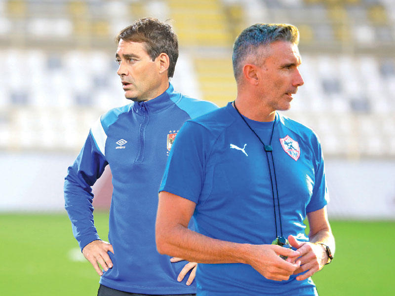  المدير الفني الأسبق للأهلي والحالي للزمالك  باتريس كارتيرون-المدير الفني لفريق الأهلي المصري رينيه فايلر 