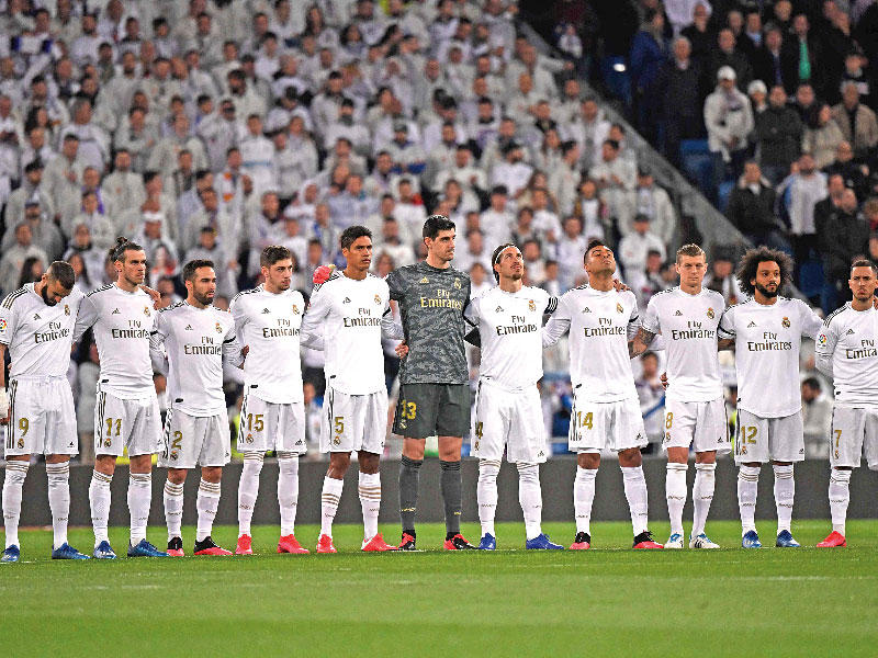 لاعبو ريال مدريد قبل مباراة سيلتا فيغو الأسبوع الماضي